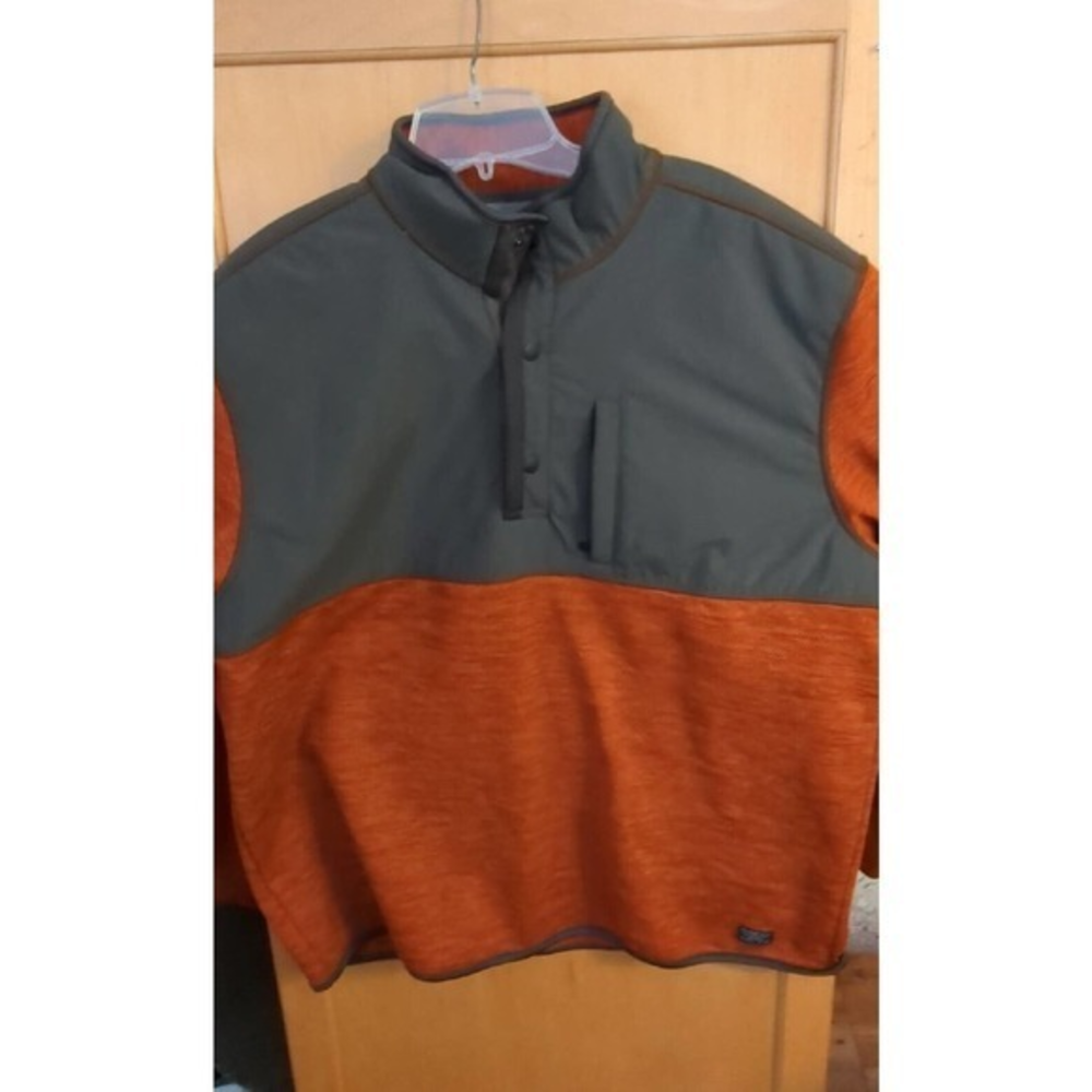 GH Bass & Co Men’s Long Sleeve 1/4‎ Button Pullover Sweater Size L Mock Neck